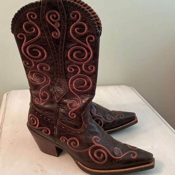 Ariat Western embroidered brown boots - Picture 1 of 16